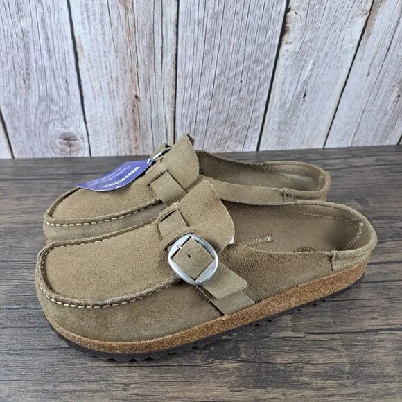 Birkenstock Buckley Suede Leather Slip On Mule Women's Sz 8 N EU39 Tea (NWT/NWD)