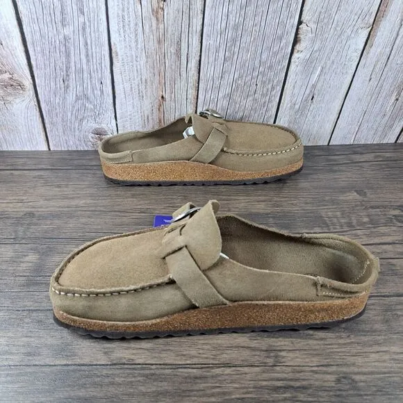 Birkenstock Buckley Suede Leather Slip On Mule Women's Sz 8 N EU39 Tea (NWT/NWD)