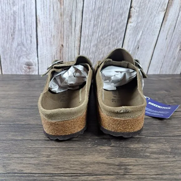 Birkenstock Buckley Suede Leather Slip On Mule Women's Sz 8 N EU39 Tea (NWT/NWD)