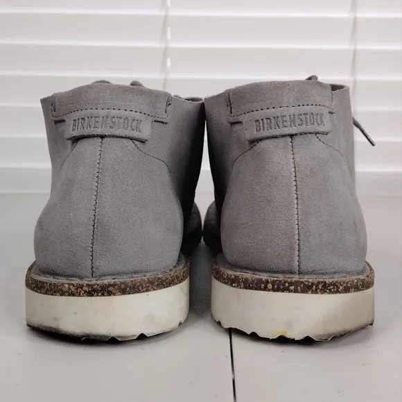 Birkenstock Delano Men's Gray Suede Moccasin Lace Up High Top Chukka Boots Sz 10