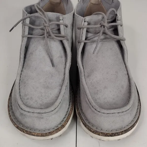 Birkenstock Delano Men's Gray Suede Moccasin Lace Up High Top Chukka Boots Sz 10