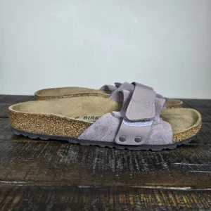 Birkenstock Oita Womens Size 7 EU 38 Narrow Sandals Single Strap Purple Brown