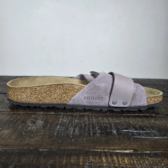 Birkenstock Oita Womens Size 7 EU 38 Narrow Sandals Single Strap Purple Brown