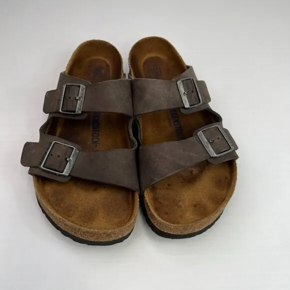 Birkenstock Sandal Men 12 Leather Soft Foot Bed Slide Arizona Strap Comfort Core
