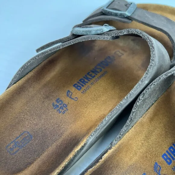 Birkenstock Sandal Men 12 Leather Soft Foot Bed Slide Arizona Strap Comfort Core