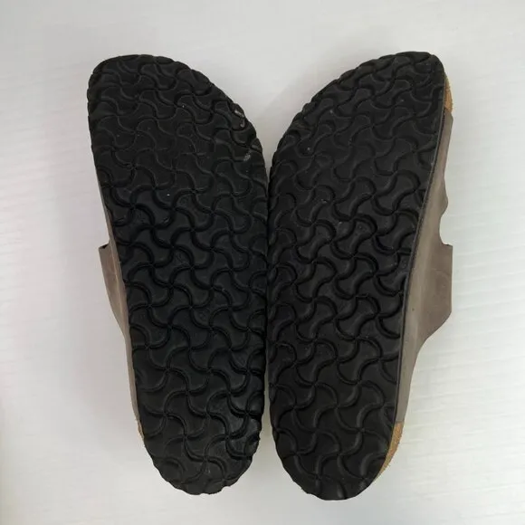 Birkenstock Sandal Men 12 Leather Soft Foot Bed Slide Arizona Strap Comfort Core