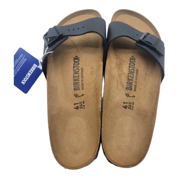 Birkenstock Shoes Women 41 Black Madrid BS Coastal Resort Beach Vacation 1021532