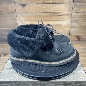Birkenstock Womens Size 6 Bakki Black Suede Chukka Comfort Fur Lace Up Shoes