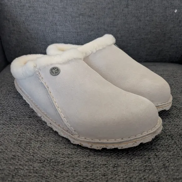 Birkenstock Zermatt PremiumSuede Leather - Antique White