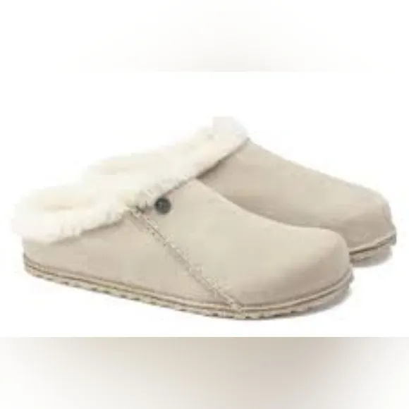 Birkenstock Zermatt PremiumSuede Leather - Antique White