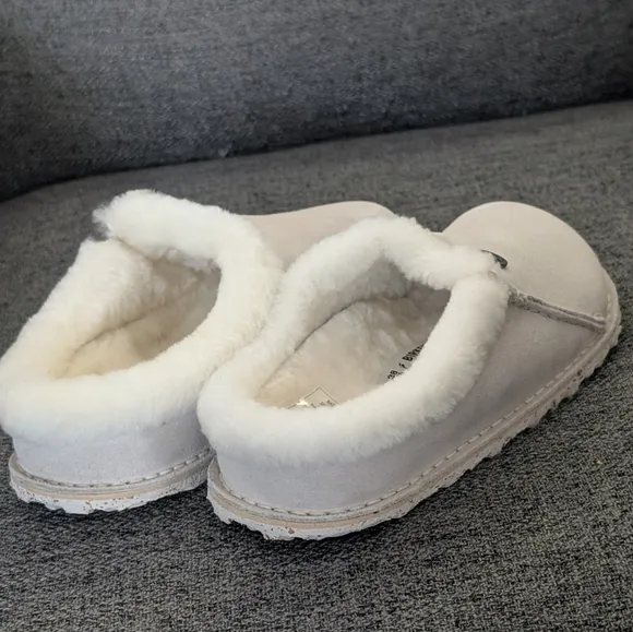 Birkenstock Zermatt PremiumSuede Leather - Antique White