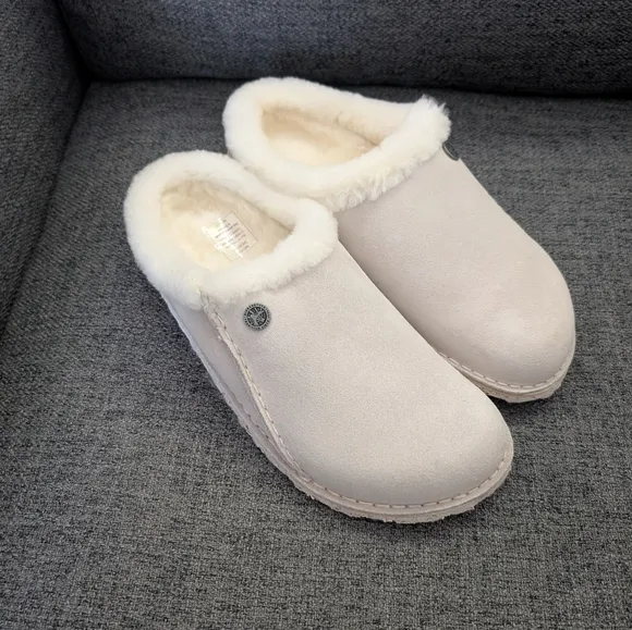 Birkenstock Zermatt PremiumSuede Leather - Antique White