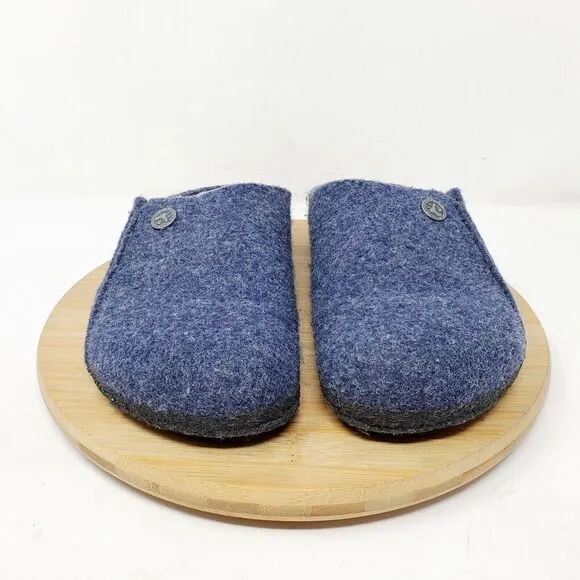 Birkenstock Zermatt Shoes Kids 32 Blue Wool Slip On Mule Sandal Shearling