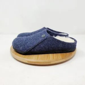 Birkenstock Zermatt Shoes Kids 32 Blue Wool Slip On Mule Sandal Shearling