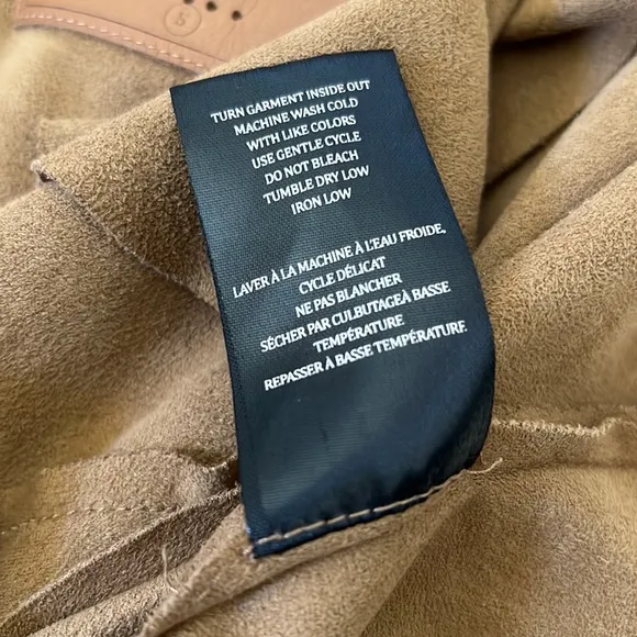BLANK NYC Drape Front Faux Suede Zip Up Jacket In Hazelnut Brown Sz Small