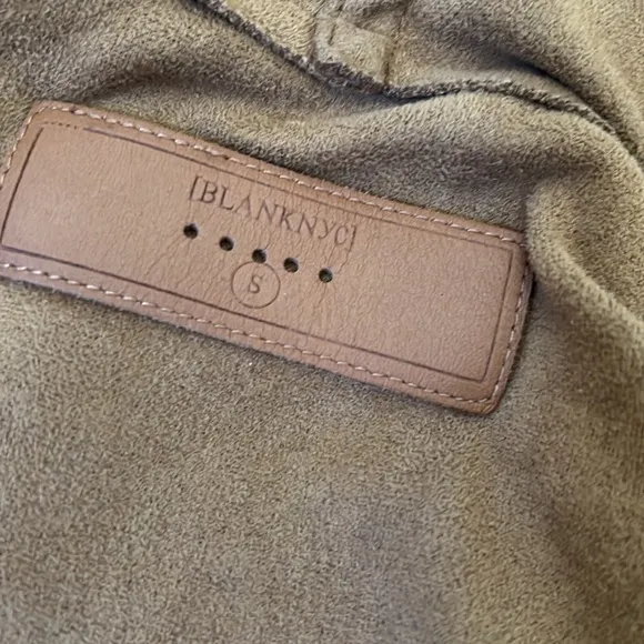 BLANK NYC Drape Front Faux Suede Zip Up Jacket In Hazelnut Brown Sz Small