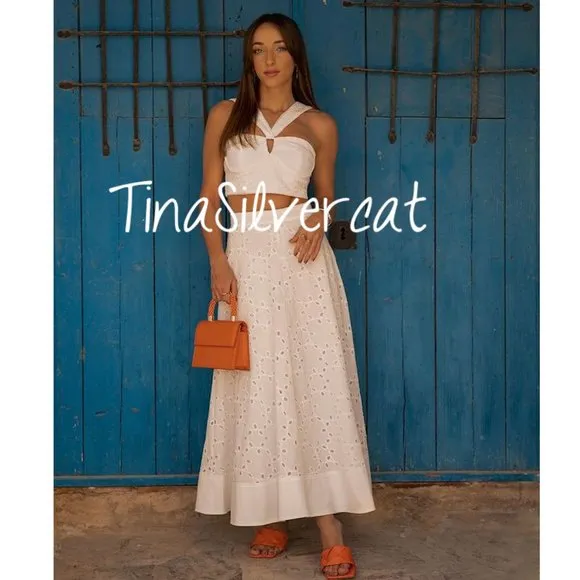 BLOGGER'S FAVE! Zara 2 Pc Skirt Set Embroidered Bustier And Cape Skirt White NWT