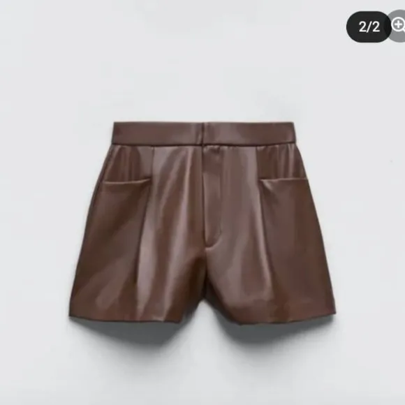 BLOGGER'S FAVE! Zara Faux Leather Brown Shorts Sz S, M, XL NWT