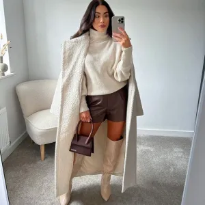 BLOGGER'S FAVE! Zara Faux Leather Brown Shorts Sz S, M, XL NWT