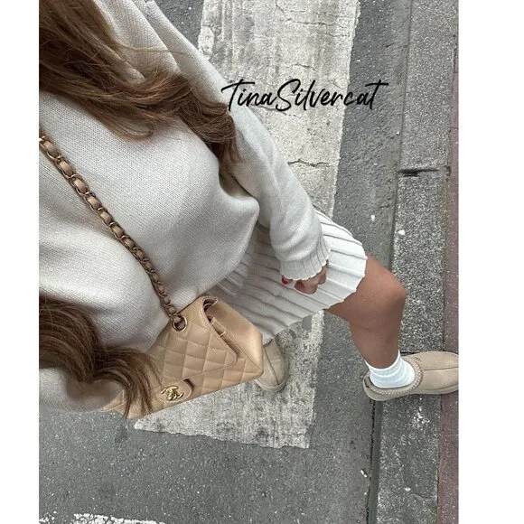 BLOGGER'S FAVE! Zara Pleated Rustic Knit Mini Skirt Ecru White NWT