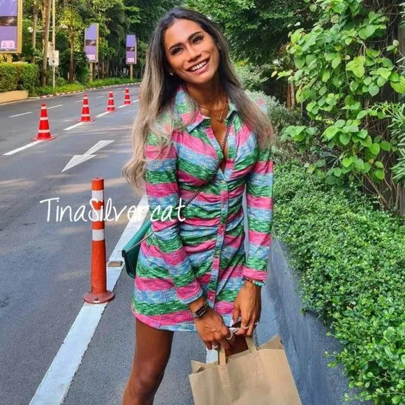BLOGGER'S FAVE! Zara Printed Shirt Mini Dress NWT