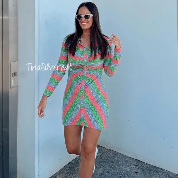 BLOGGER'S FAVE! Zara Printed Shirt Mini Dress NWT