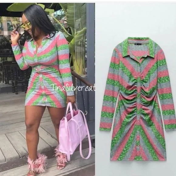 BLOGGER'S FAVE! Zara Printed Shirt Mini Dress NWT