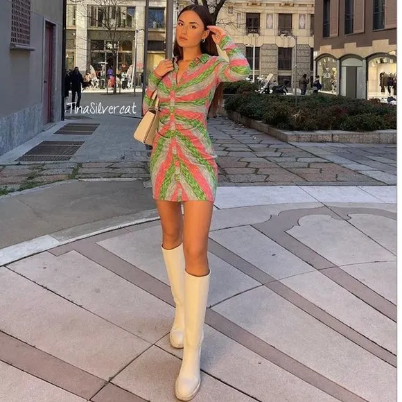 BLOGGER'S FAVE! Zara Printed Shirt Mini Dress NWT