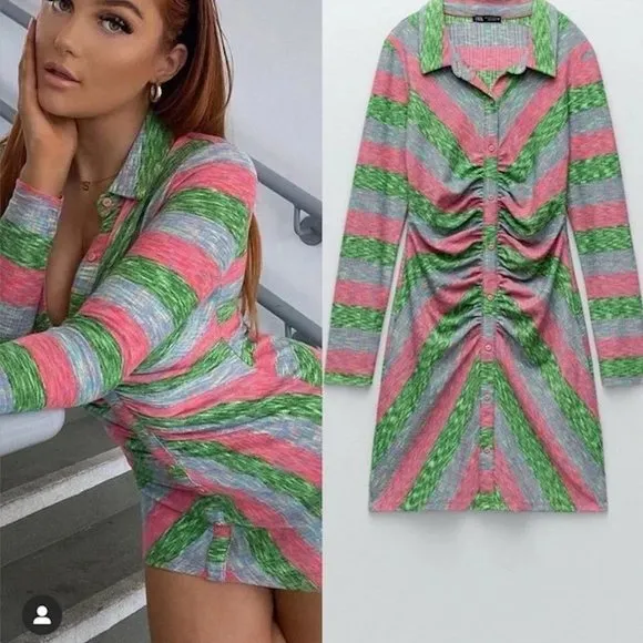 BLOGGER'S FAVE! Zara Printed Shirt Mini Dress NWT