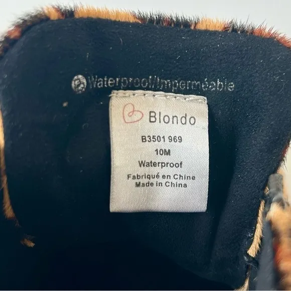 Blondo Leopard Glenda Waterproof Zip Up Hidden Wedge Heel Sneakers Calf Hair 10