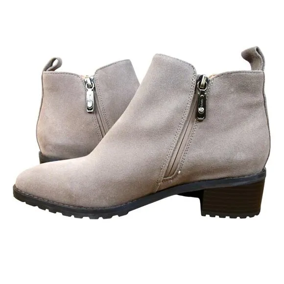 Blondo Samara Leather Suede Ankle Boots Tan Size 8.5 Waterproof New Without Box