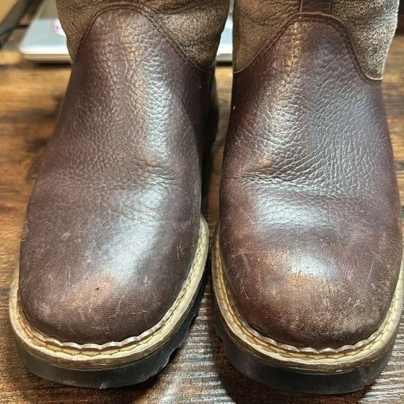 Blondo Waterproof Shearling Brown Leather Pull-On Winter Boots size 8.5