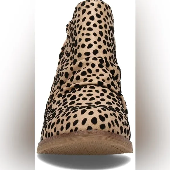 Blowfish Vegan Ankle Boots Size 6.5 Leopard Print