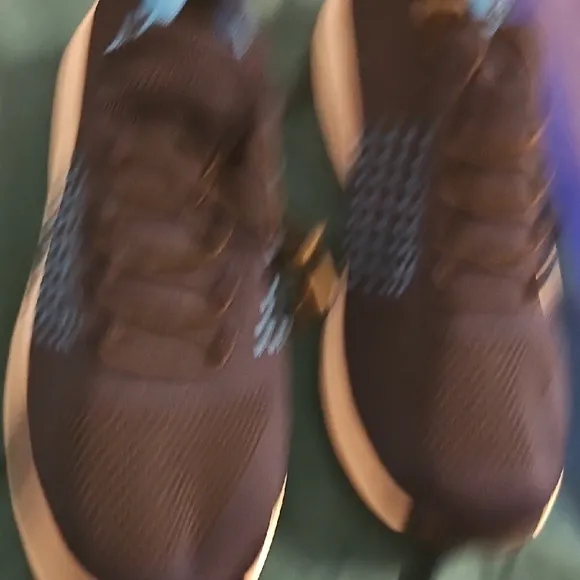 Blue and Black Athletic Shoes with Breathable Knit Design