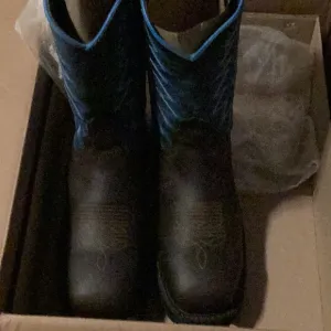 Blue and Brown Work Boots