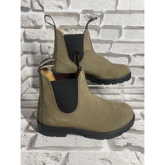 Blundstone Womens 1941 Chelsea Fashion Boots Stone Nubuck Size 6.5‎