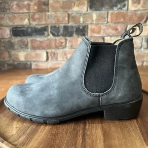 Blundstone Women's 7.5 1971 Chelsea Boots Leather Rustic Black Gray Shoes
