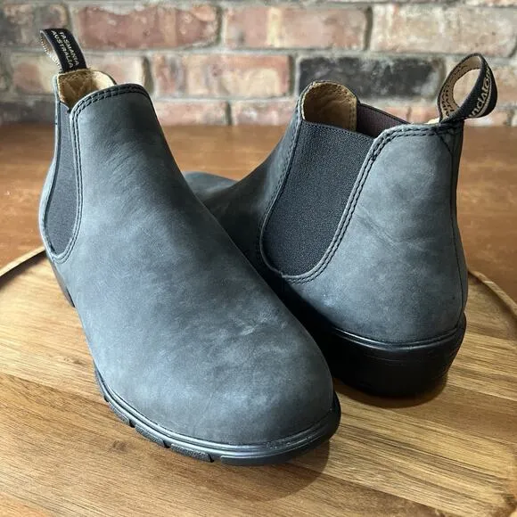 Blundstone Women's 7.5 1971 Chelsea Boots Leather Rustic Black Gray Shoes