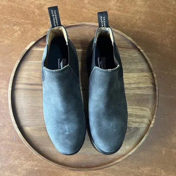 Blundstone Women's 7.5 1971 Chelsea Boots Leather Rustic Black Gray Shoes