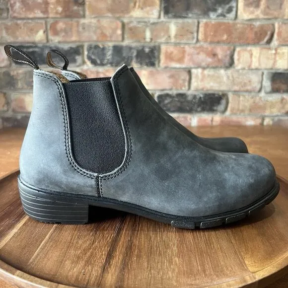 Blundstone Women's 7.5 1971 Chelsea Boots Leather Rustic Black Gray Shoes