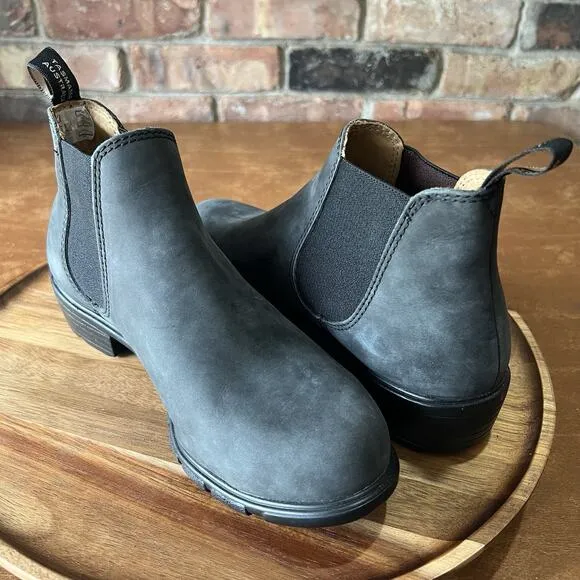 Blundstone Women's 7.5 1971 Chelsea Boots Leather Rustic Black Gray Shoes