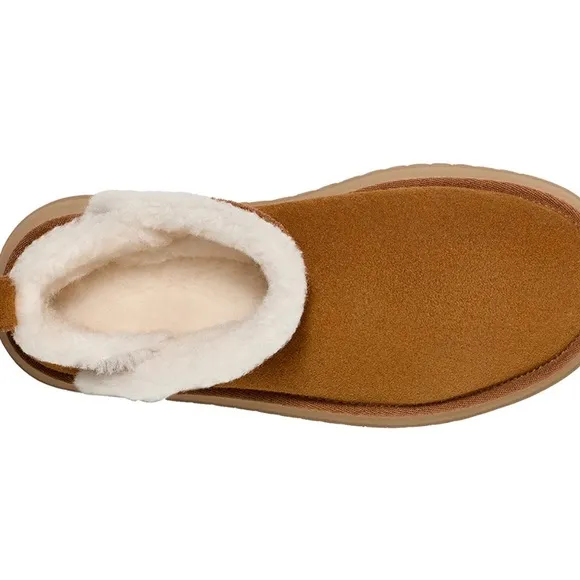 ✨BNWT - Koolaburra by UGG Suede Platform Ultra Mini Boots - Chestnut - size 12M✨