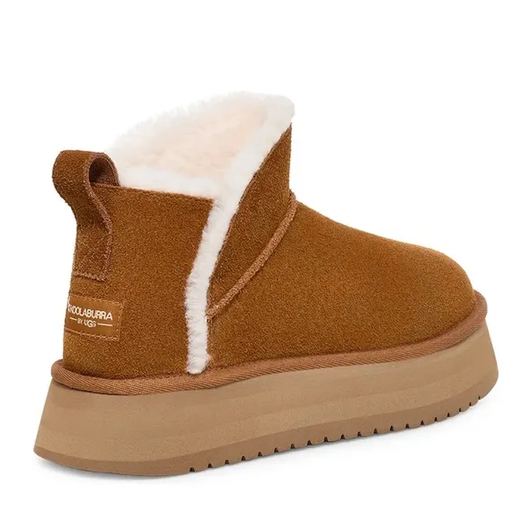 ✨BNWT - Koolaburra by UGG Suede Platform Ultra Mini Boots - Chestnut - size 12M✨