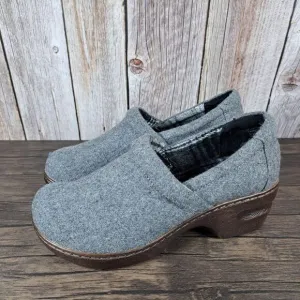 BOC Born Concept Peggy II Slip On Wool Felt Clogs Women's Sz 7 M Gray (WornOnce)