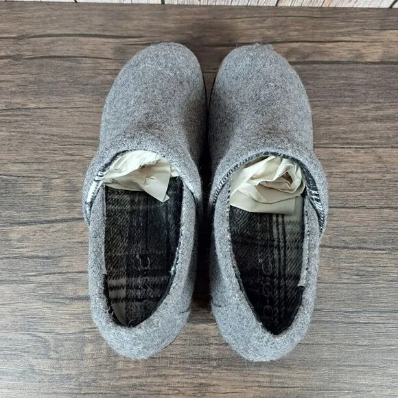 BOC Born Concept Peggy II Slip On Wool Felt Clogs Women's Sz 7 M Gray (WornOnce)