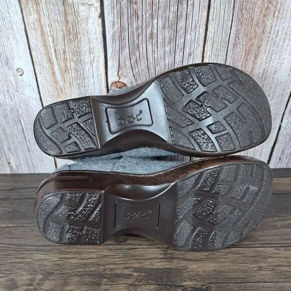 BOC Born Concept Peggy II Slip On Wool Felt Clogs Women's Sz 7 M Gray (WornOnce)