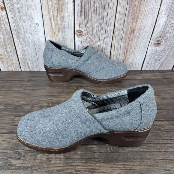 BOC Born Concept Peggy II Slip On Wool Felt Clogs Women's Sz 7 M Gray (WornOnce)