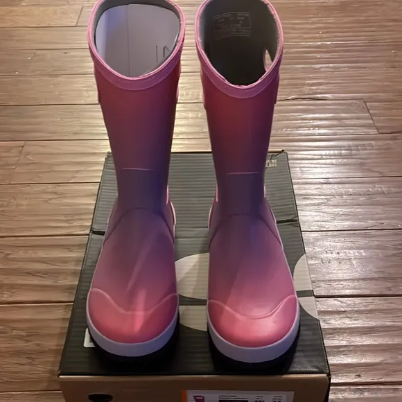 Bogs Kids Rain Boots Ombre Pink/Rose Multi Youth Size 5