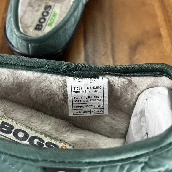 Bogs Snowday II Women's Size 7 Slipper Jade Shoes Slip On 72698