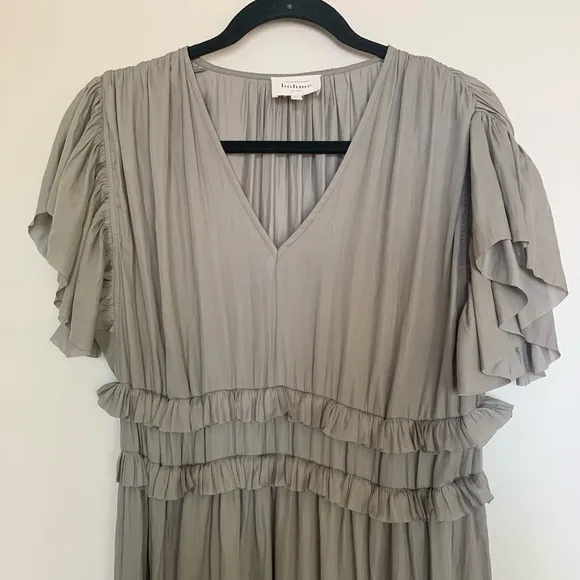Bohme Willa ruffle Dress in sage size large